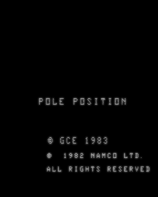 Pole Position title screen for Vectrex